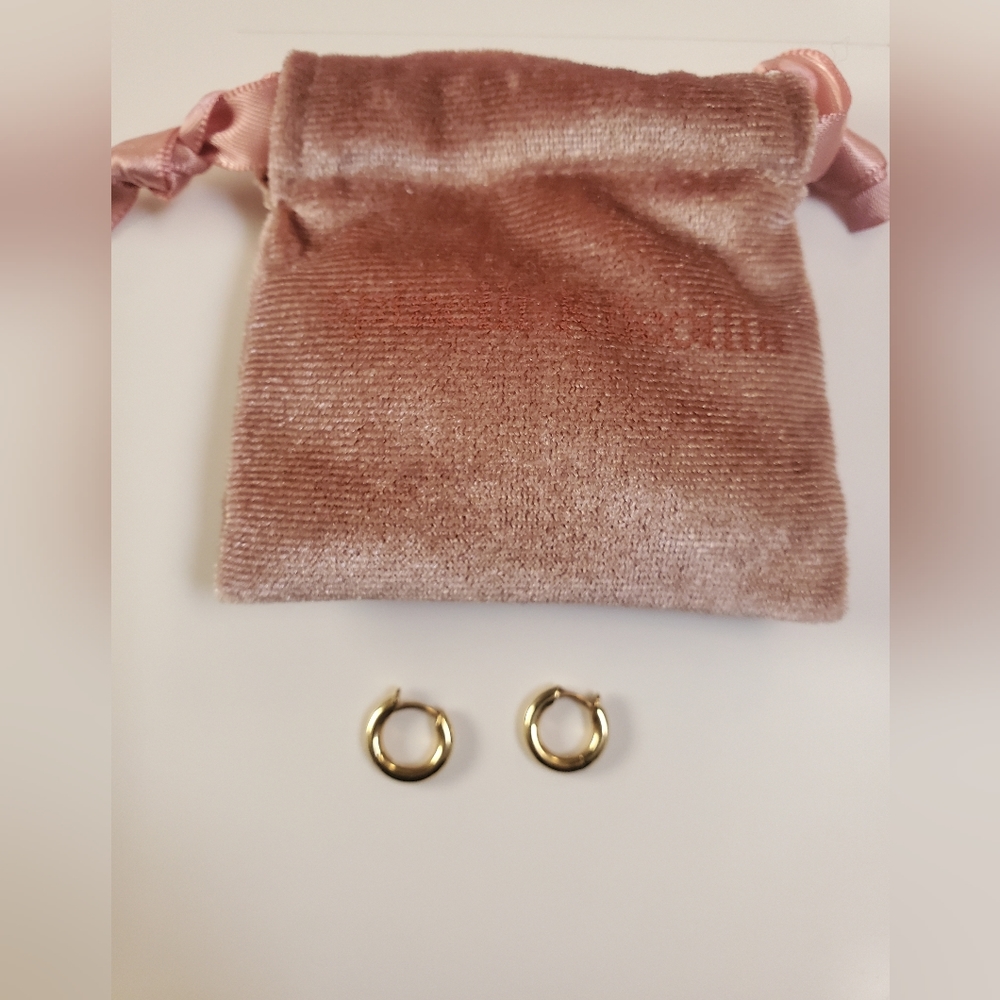 18k gold Spinelli Kilcollin mini micro hoops.